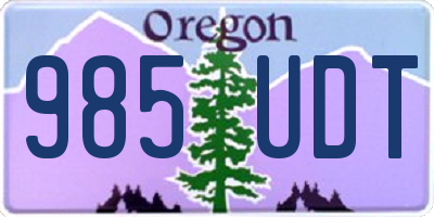 OR license plate 985UDT