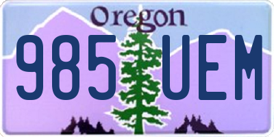 OR license plate 985UEM