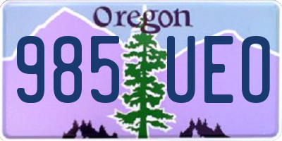 OR license plate 985UEO