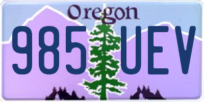 OR license plate 985UEV