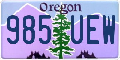 OR license plate 985UEW