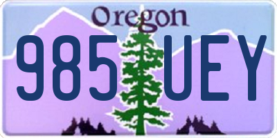 OR license plate 985UEY