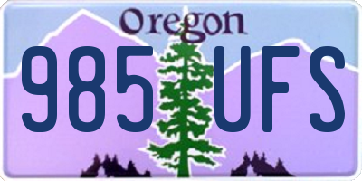 OR license plate 985UFS