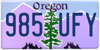 OR license plate 985UFY