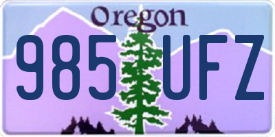OR license plate 985UFZ