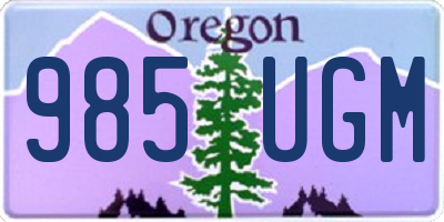 OR license plate 985UGM