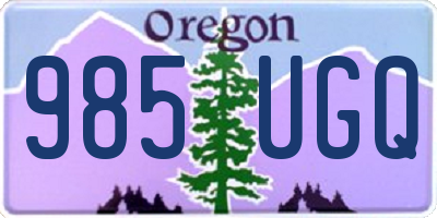 OR license plate 985UGQ