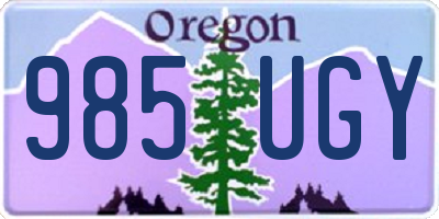 OR license plate 985UGY