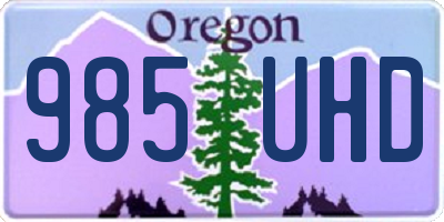 OR license plate 985UHD
