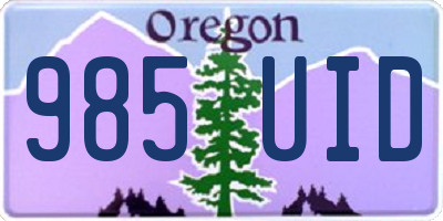 OR license plate 985UID