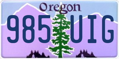 OR license plate 985UIG