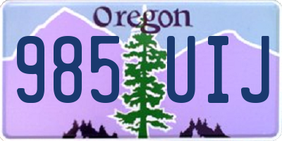 OR license plate 985UIJ