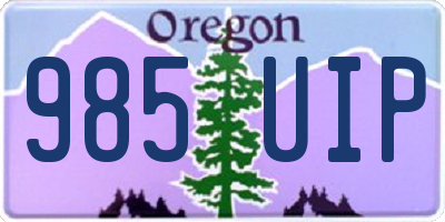 OR license plate 985UIP