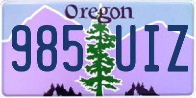OR license plate 985UIZ