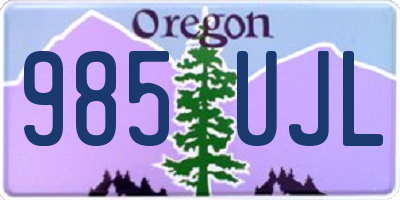 OR license plate 985UJL