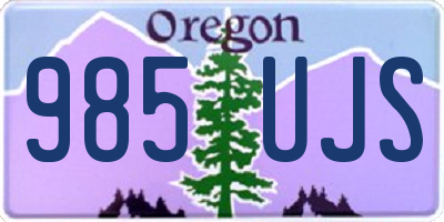 OR license plate 985UJS