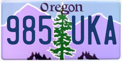 OR license plate 985UKA