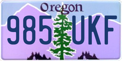 OR license plate 985UKF