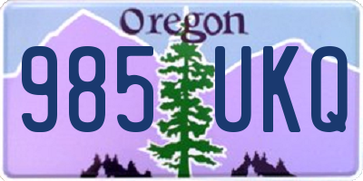OR license plate 985UKQ