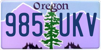 OR license plate 985UKV