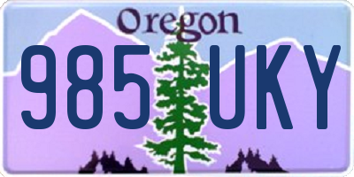 OR license plate 985UKY