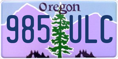 OR license plate 985ULC