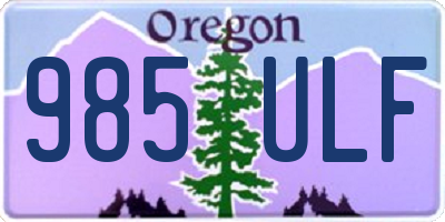 OR license plate 985ULF