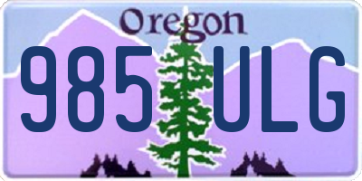 OR license plate 985ULG