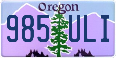 OR license plate 985ULI