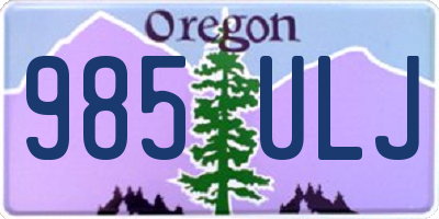 OR license plate 985ULJ