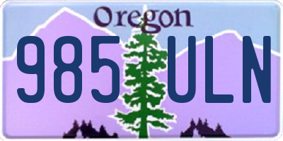 OR license plate 985ULN