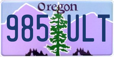 OR license plate 985ULT