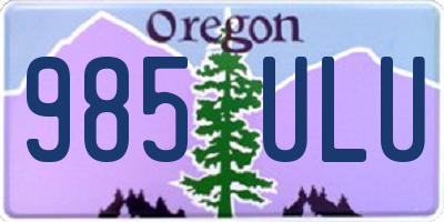 OR license plate 985ULU