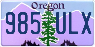 OR license plate 985ULX