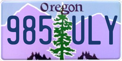 OR license plate 985ULY