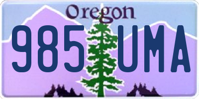 OR license plate 985UMA