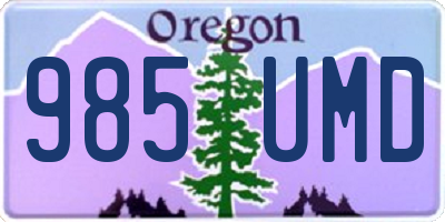 OR license plate 985UMD