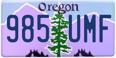 OR license plate 985UMF