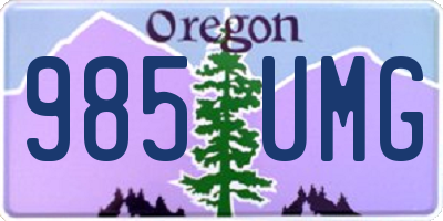 OR license plate 985UMG