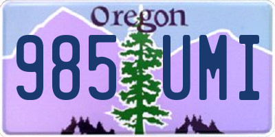 OR license plate 985UMI
