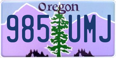 OR license plate 985UMJ