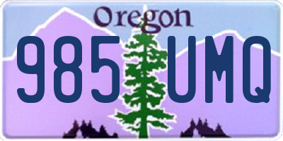 OR license plate 985UMQ