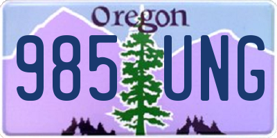 OR license plate 985UNG