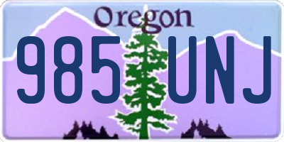 OR license plate 985UNJ