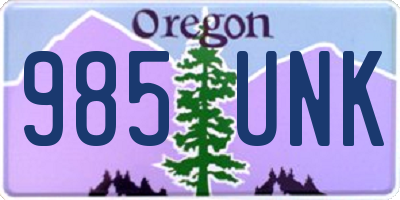 OR license plate 985UNK