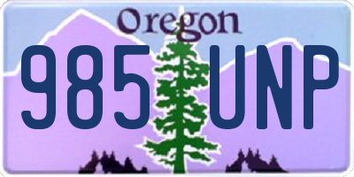 OR license plate 985UNP
