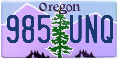 OR license plate 985UNQ