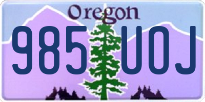 OR license plate 985UOJ