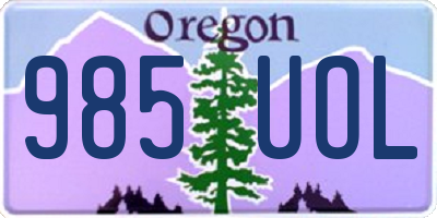 OR license plate 985UOL