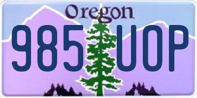 OR license plate 985UOP